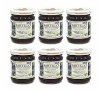 Agritur - Confiture de myrtilles 100% biologique, sans sucres ajoutés, naturelle et artisanale, idéale pour le petit-déjeuner et le goûter, parfaite comme garniture pour les desserts, lot de 6×210 g
