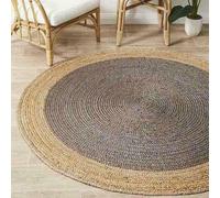 Agro Richer India-All the Cultures Fabriating Tapis rond en jute pour salon, intérieur et extérieur (240 cm x 240 cm)