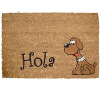 AGROFER TARRÉS Paillasson Coco Design 40 x 60 cm 100% Coco floqué Exclusif Chien Hola