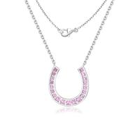 AGRULE Collier porte-bonheur en forme de fer à cheval plaqué or 14 carats / argent sterling avec pendentif en forme de U avec pierre de naissance