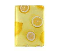 Agrumes Jaune Orange Détenteur d'un Passeport Titulaire Etui en Cuir Véritable Couverture de Passeport pour Voyage Hommes Femmes