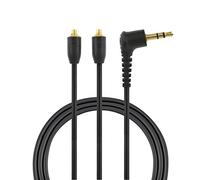 AGS Retail Ltd Câble audio de remplacement compatible pour les écouteurs Shure EAC 64 pouces - Noir, câble d'écouteur détachable de 163 cm avec moule fin, prises audio MMCX plaquées or | Accessoires audio