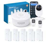 AGSHOME Alarme Maison sans Fil avec Caméra WiFi 1080P | Système d'Alarme Connecté 9 Pièces, Sirène 120 dB, WiFi 2.4 GHz, Protection Anti-Intrusion, Compatible Alexa