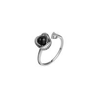 agsu Bijoux Photo Personnalisés Femmes,Bague De Projection Photo Ajustable,Bague avec Photo De Projection,Bague De Projection De Photo Personnalisée (Silve,s925)
