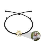agsu Bracelet avec photo de projection, cadeau commémoratif personnalisé pour animal de compagnie, cadeau de portrait d'animal de compagnie pour elle, bracelet chien maman (noir, 1 pièce)