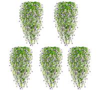 AGSYFFD 5 Pièces Plante Suspendue Artificielle, Panier Suspendu Artificiel, Plante à Fleurs simulées, Convient pour l'intérieur et l'extérieur, Le Jardin, l'entrée, Le Mariage, la décoration Murale