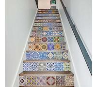 AGSYFFD Autocollant d'escalier 3D autocollant de contremarche d'escalier autocollant amovible papier peint mural maison décor à la maison (39.4"L x 7"W x 13 PCS)