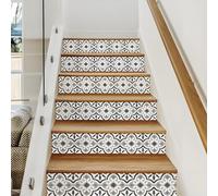 AGSYFFD Lot de 13 autocollants auto-adhésifs pour marches d'escalier et décalcomanies pour contremarches - Marches d'escalier 3D amovibles et imperméables pour décoration intérieure, autocollant pour