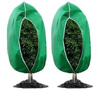 AGSYFFD Lot de 2 Housses Hivernage Plantes Extérieur, Protection Hivernale Anti-Gel Réutilisable, Indéchirable avec Fermeture Éclair et Cordon de Serrage pour Plantes en Pot, Olivier, 100x120cm