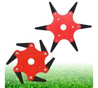 AGSYFFD Lot de 2 lames de tondeuse à gazon universelles en carbure de tungstène 22,9 cm 6 dents pour tondeuse à gazon, débroussailleuse et débroussailleuse