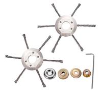 AGSYFFD Lot de 2 têtes de débroussailleuse en fil d'acier, débroussailleuse universelle 200 mm avec kit d'adaptateur de 5 pièces pour tondeuses à gazon à essence, design de fil noué durable pour le