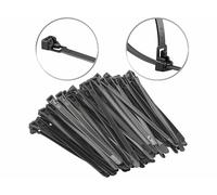 AGT 100 colliers de serrage réutilisables, coloris noir - 150 x 7,6 mm