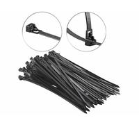 100 colliers de serrage réutilisables, coloris noir - 300 x 7,6 mm [AGT]