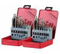 AGT 2 boîtes avec 14 forets et 14 tarauds HSS-G pour perceuse et 2 tourne-à-gauche