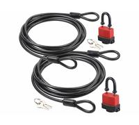 AGT Câbles en acier gainés 2 x 5 m avec cadenas