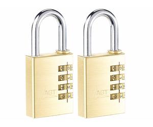 AGT 2 cadenas à code 4 chiffres - Laiton - 38 mm