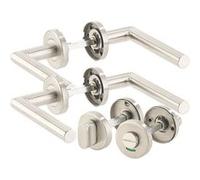 AGT : 2 garnitures de porte de WC/salle de bains - 4 poignées et 4 rosaces G