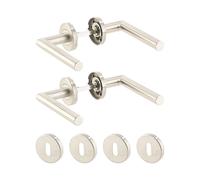 AGT 2 garnitures de porte en inox - 4 poignées et 12 rosaces