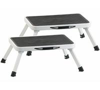 AGT 2 marchepieds pliables en acier avec revêtement antidérapant - 1 marche