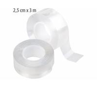AGT : 2 rubans adhésifs acryliques double face transparents 2,5 cm x 3 m G