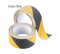 AGT 2 rubans adhésifs de signalisation antidérapants jaunes et noirs 5 cm x 10 m