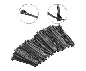 AGT 200 colliers de serrage réutilisables - Noir - 150 x 7,6 mm