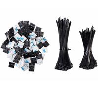 AGT 200 serre-câbles avec 100 supports autocollants - coloris noir