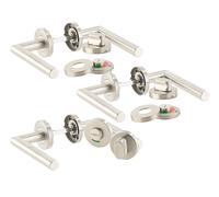 AGT 3 garnitures de porte de WC/salle de bains en inox