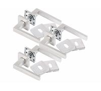 AGT 3 garnitures de porte en inox: 6 poignées avec rosaces