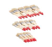 AGT : 30 pinceaux plats à manche en bois et poils naturels de 3 tailles G