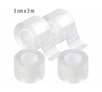 AGT 4 rubans adhésifs acryliques double face transparents 5 cm x 3 m