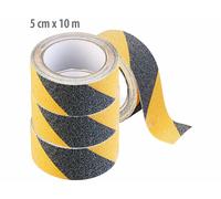 AGT 4 rubans adhésifs de signalisation antidérapants jaunes et noirs 5 cm x 10 m