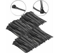 AGT : 400 colliers de serrage réutilisables - Noir - 200 x 7,6 mm G