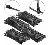 AGT : 400 colliers de serrage réutilisables - Noir - 300 x 7,6 mm G