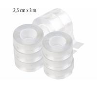 AGT 8 rubans adhésifs acryliques double face transparents 2,5 cm x 3 m