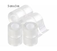 AGT 8 rubans adhésifs acryliques double face transparents 5 cm x 3 m