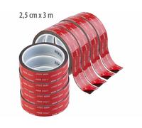 AGT 8 rubans adhésifs acryliques noirs 2,5 cm x 3 m