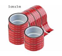 AGT 8 rubans adhésifs acryliques noirs 5 cm x 3 m
