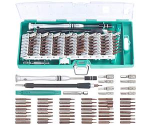 AGT Coffret de vissage 62 pièces avec tournevis pour appareils électron...