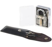 AGT Kit de crochetage 17 pièces avec serrure d'entraînement et étui