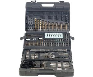AGT Mallette de forage : ensemble de forets et d'embouts professionnels 204 pièces, chrome vanadium avec adaptateur magnétique (kit de forets valises)