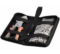 AGT Pince à œillets professionnelle avec 200 œillets Ø 10 mm en acier inoxydable