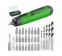 AGT Professional Visseuse sans fil, 25 embouts et jeu de forets à bois