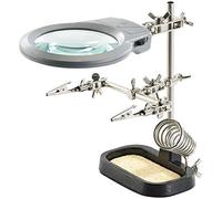 AGT Troisième main avec pinces de serrage, loupe à LED et support pour ...