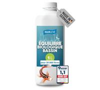 AGUALEVE Booster de bassin 1 l - Produit d'entretien de base 100 % biologique avec microogransimes BIO3 haute performance - Pour bassins de poissons, de jardin et de piscine - Fabriqué en Allemagne