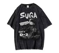 AGUST-D-2 Suga T-Shirts Min Yoon Gi Coréen K-pop Lavé T-Shirts Unisexe(S)