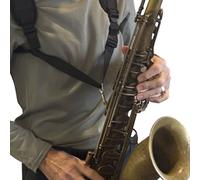 agustu Harnais pour saxophone - 14,5 x 22 pouces, petit design ergonomique, bouton pivotant caoutchouté - complet avec chiffon en microfibre