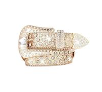 AGUTALITHIC Ceinture Boucle Strass en Forme De Cœur Sangle à Paillettes Scintillantes Style Western Clouté pour Jeans, Pantalons Et Robes(110cm/43, D)