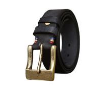 AGUTALITHIC Ceinture en Cuir De Vache pour Homme Et Femme épaisseur 5mm 3,8cm De Large Sangle De Taille Fabriquée à La Main avec Boucle Robuste en Laiton Antique(115cm/45, Black)