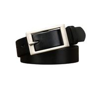 AGUTALITHIC Ceinture Fine pour Femme Sangle De Taille Unie De 2,4cm De Large avec Boucle Ardillon Rectangulaire Argentée pour Jeans, Pantalons, Robes(95cm/37, Black)
